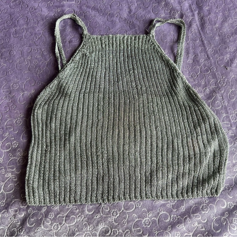 Metallic Halter Top